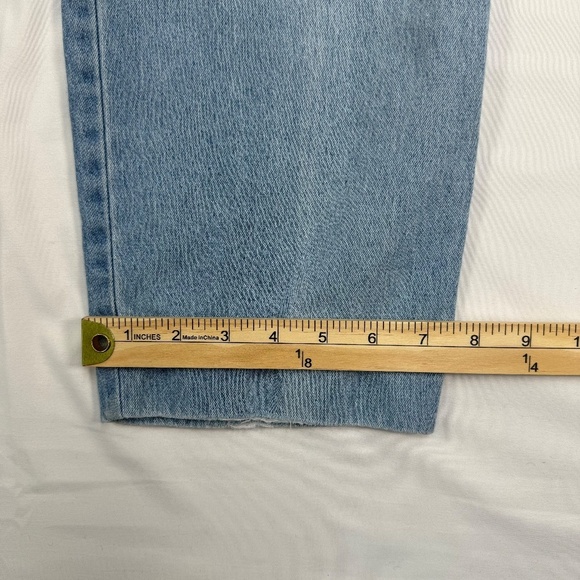 Saint Germain Boyfriend Mom Jeans Womens Sz L Light Blue High Rise Embroidered - Picture 10 of 14